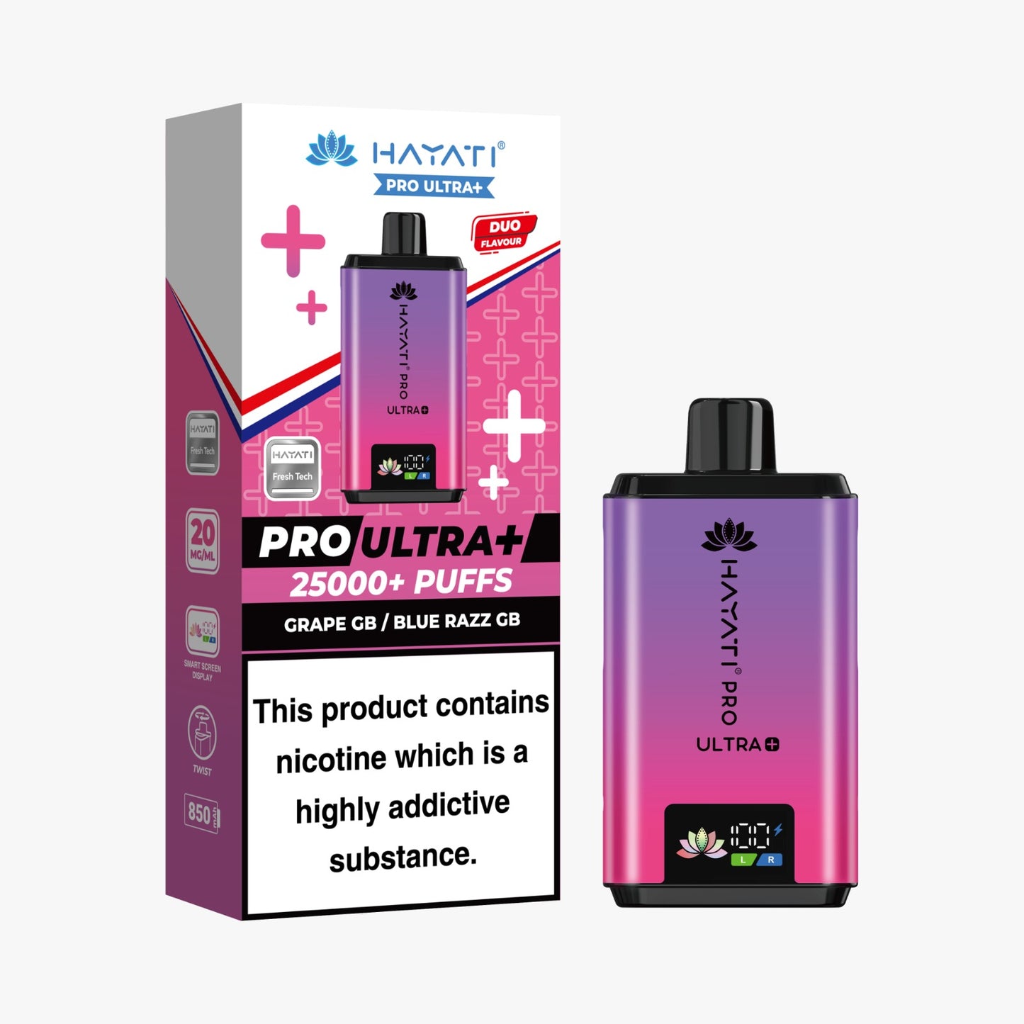 Hayati Pro Ultra Plus 25k Kit - Grape GB/Blue Razz GB