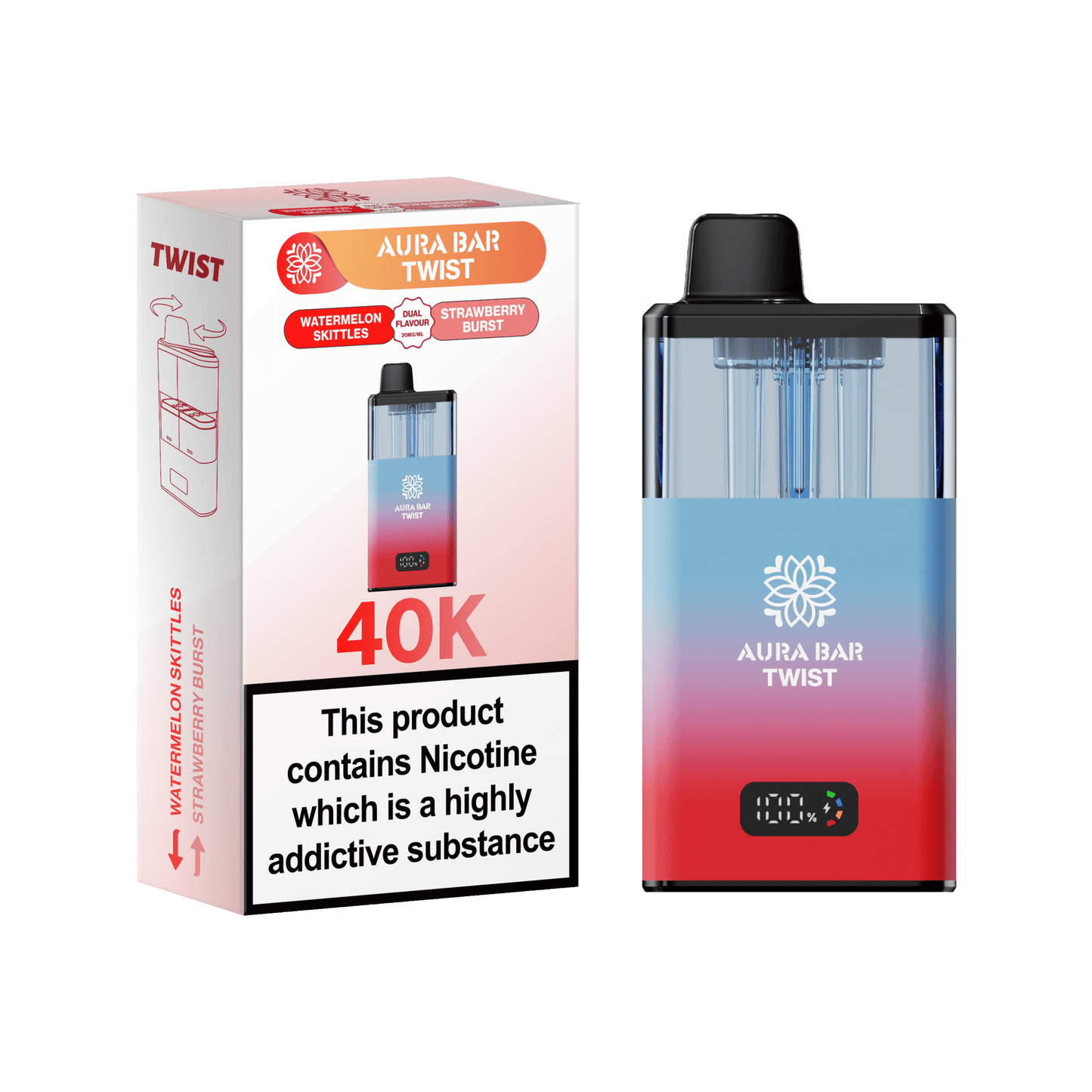 Shop Aura Bar Twist 40k Vape Kit Box of 5