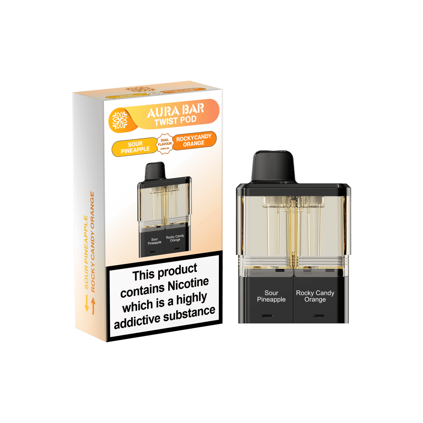 Shop Crystal Prime Twist 40k Pods - Sour Pineapple/Rocky Candy Orange