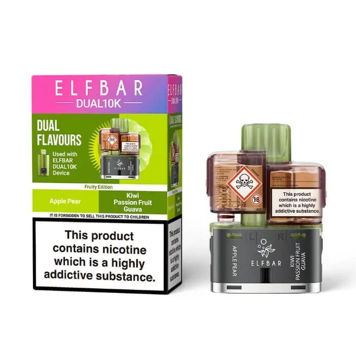 Shop Elf Bar Dual 10k Pods - Apple Pear/Kiwi Passionfruit Guava
