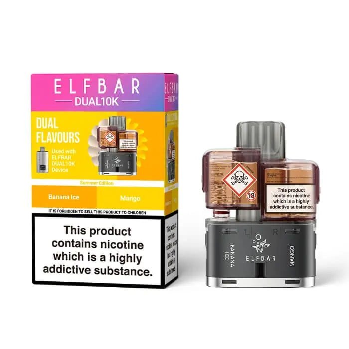 Shop Elf Bar Dual 10k Pods - Banana Ice/Mango