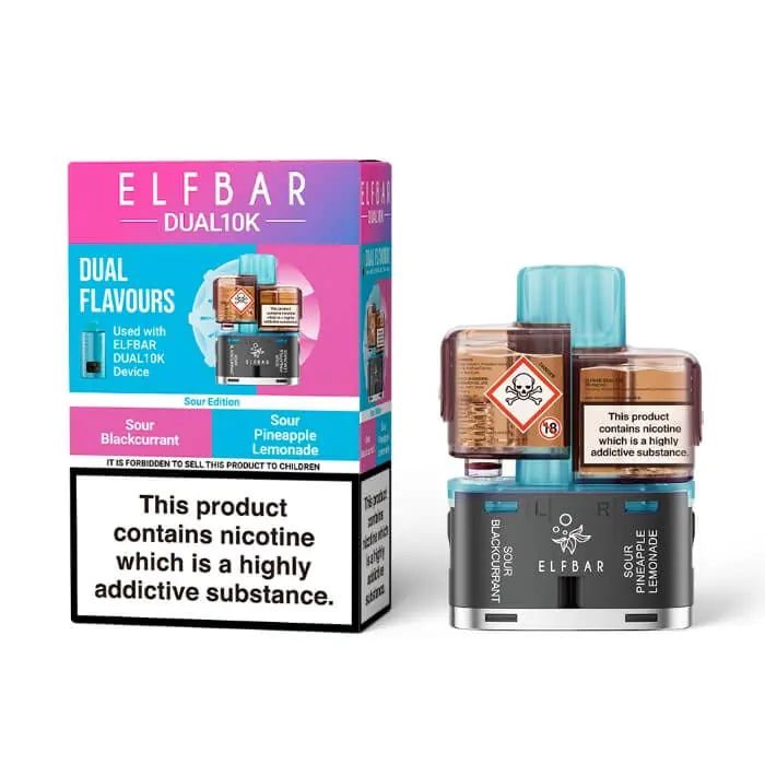 Shop Elf Bar Dual 10k Pods - Sour Blackcurrant/Sour Pinepple Lemonade