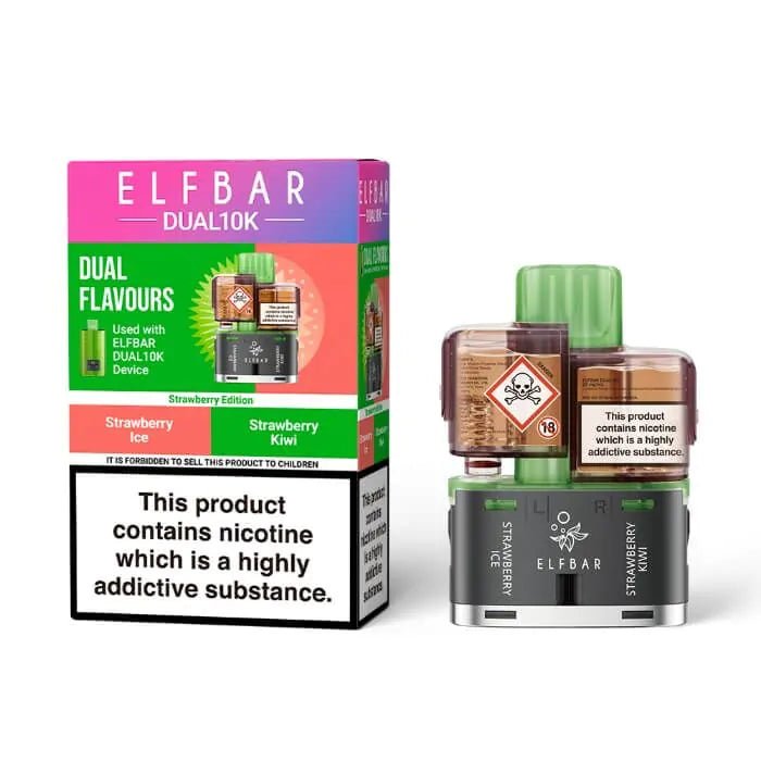 Shop Elf Bar Dual 10k Pods - Strawberry Ice/Strawberry Kiwi