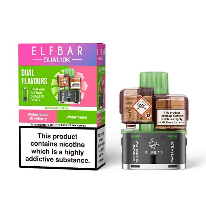 Shop Elf Bar Dual 10k Pods - Watermelon Strawberry/Watermelon
