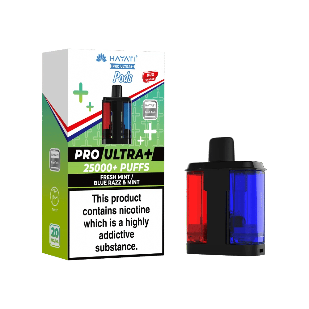 Shop Hayati Pro Ultra Plus 25k Pods - Fresh Mint/Blue Razz Mint