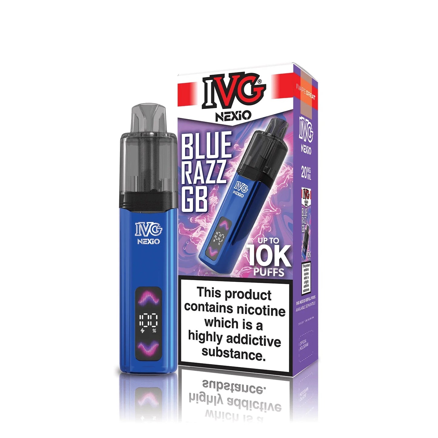 Shop IVG Nexio 10k Vape Kit - Blue Razz GB