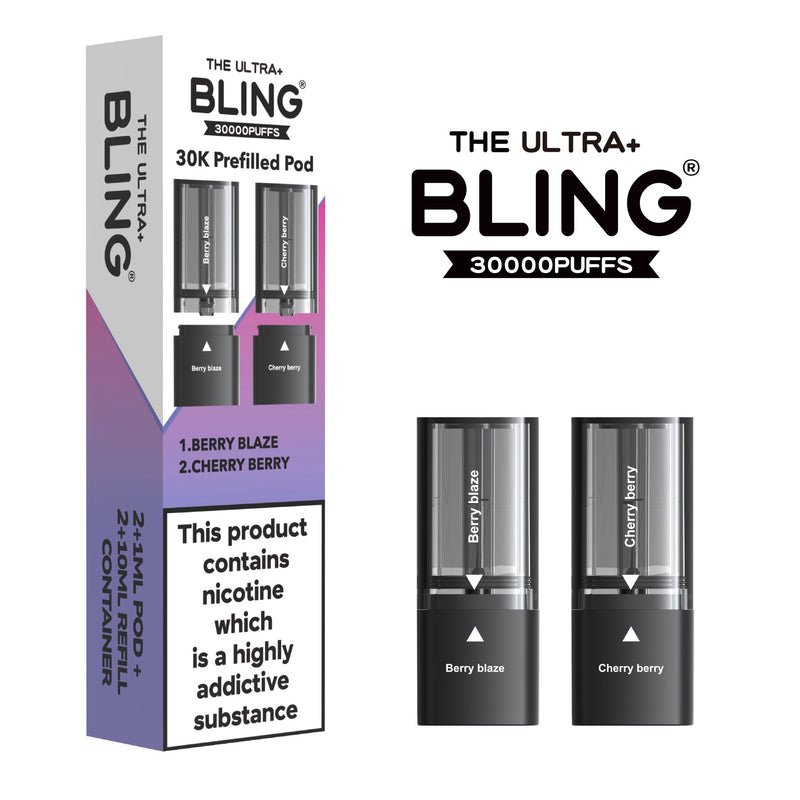 Shop The Bling Ultra Plus 30k Vape Pods - Berry Blaze/Cherry Berry