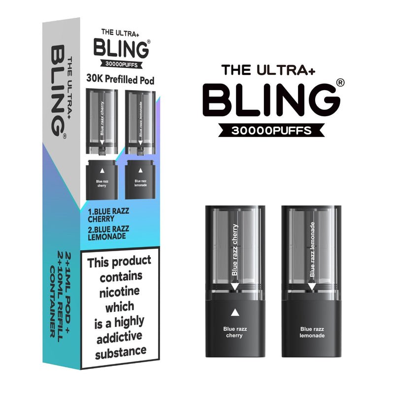 Shop The Bling Ultra Plus 30k Vape Pods - Blue Razz Cherry/Blue Razz Lemonade