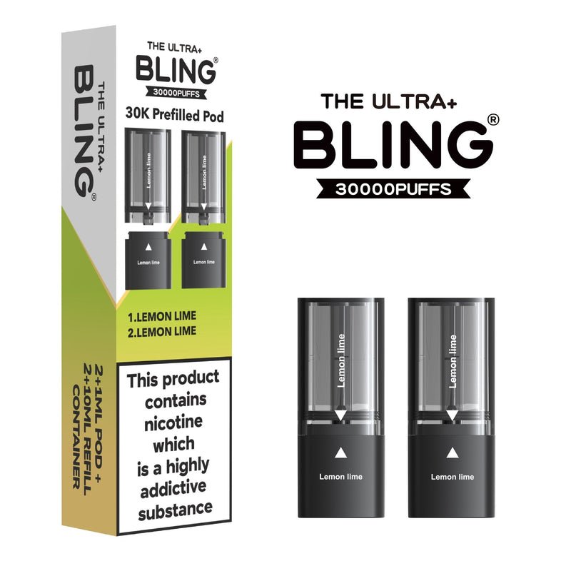 Shop The Bling Ultra Plus 30k Vape Pods - Lemon Lime
