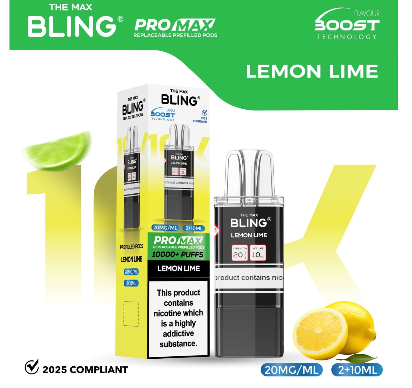 Shop The Crystal Bling Max 10000 Pods - Lemon Lime