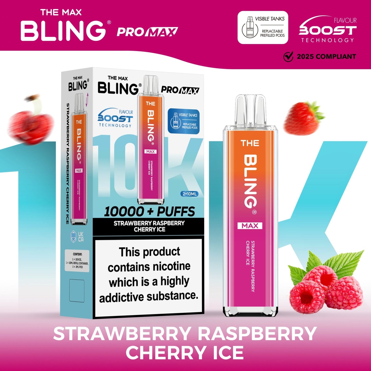 Shop The Crystal Bling Max 10000 - Strawberry Raspberry Cherry Ice