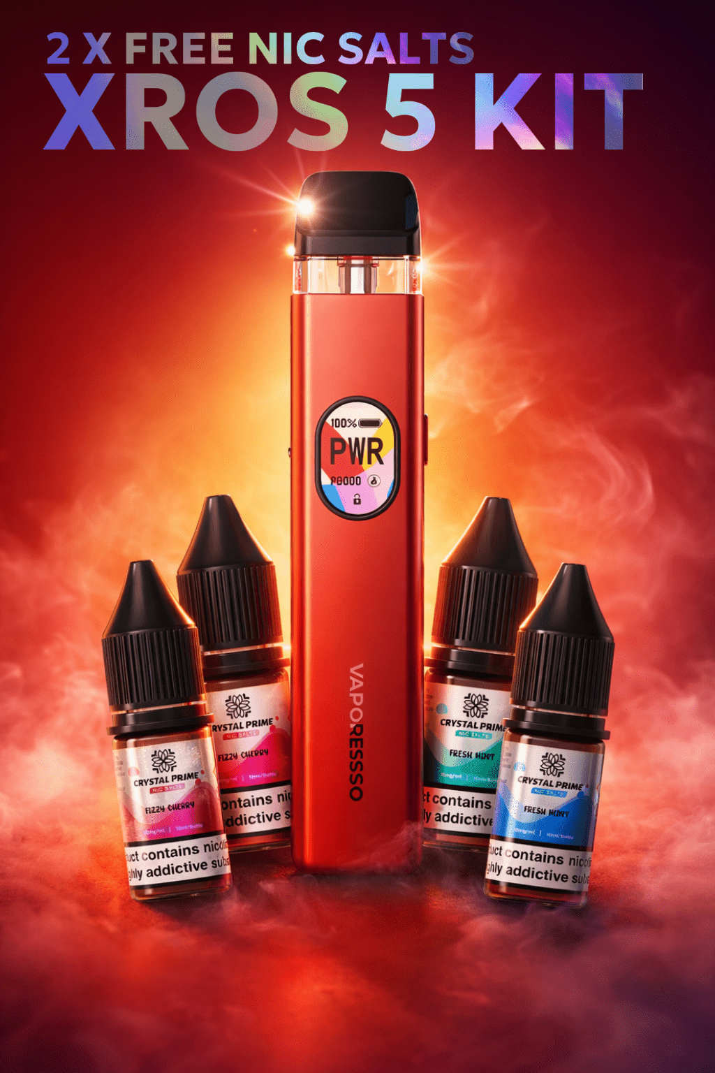 Vaporesso Xros 5 Vape Kit + 2 Free Nic Salts Lowest Price ! Vaporesso Xros 5 Vape Kit + 2 Free Nic Salts Lowest Price !