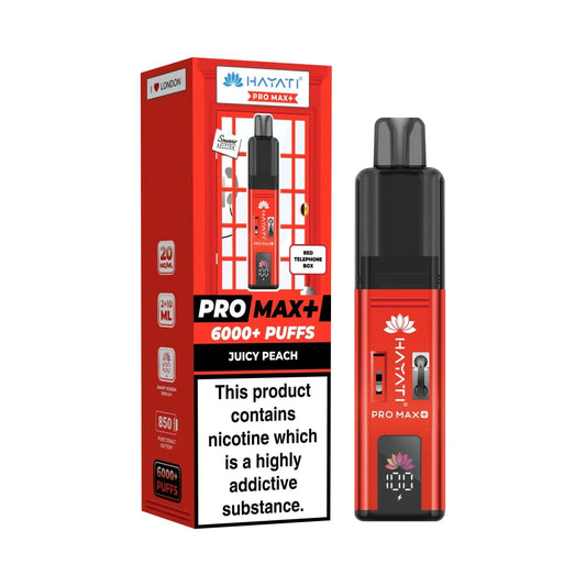 Hayati Pro Max+ 6000 - Juicy Peach (Red Telephone Box)