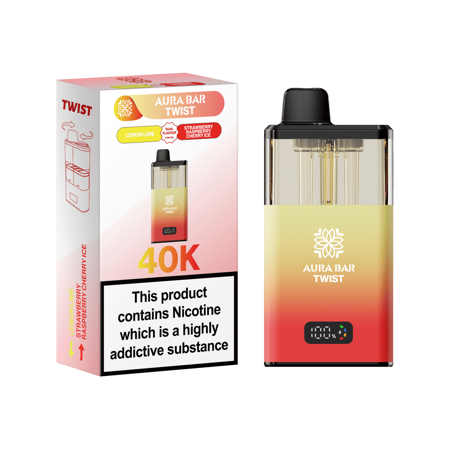 Shop 🎁 Aura Bar Twist 40k Vape Kit Box of 5 (100% off)