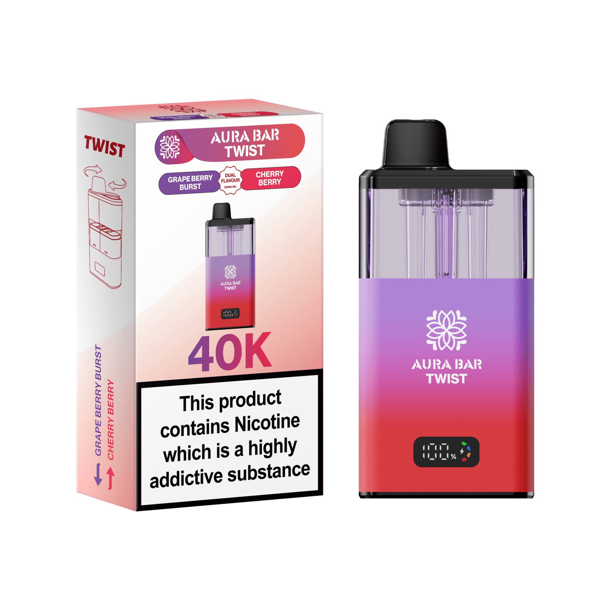 Shop 🎁 Aura Bar Twist 40k Vape Kit Box of 5 (100% off)