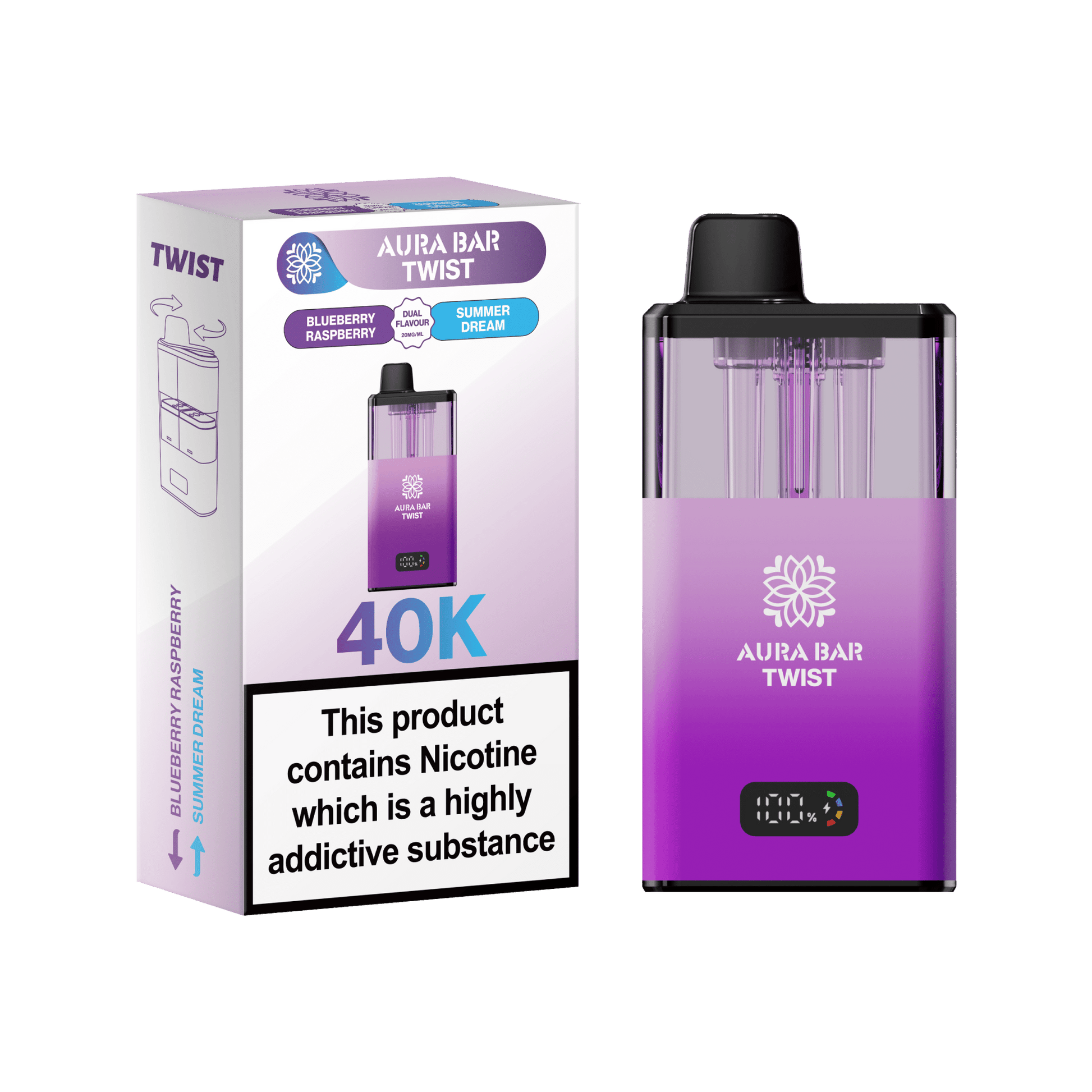 Shop 🎁 Aura Bar Twist 40k Vape Kit Box of 5 (100% off)