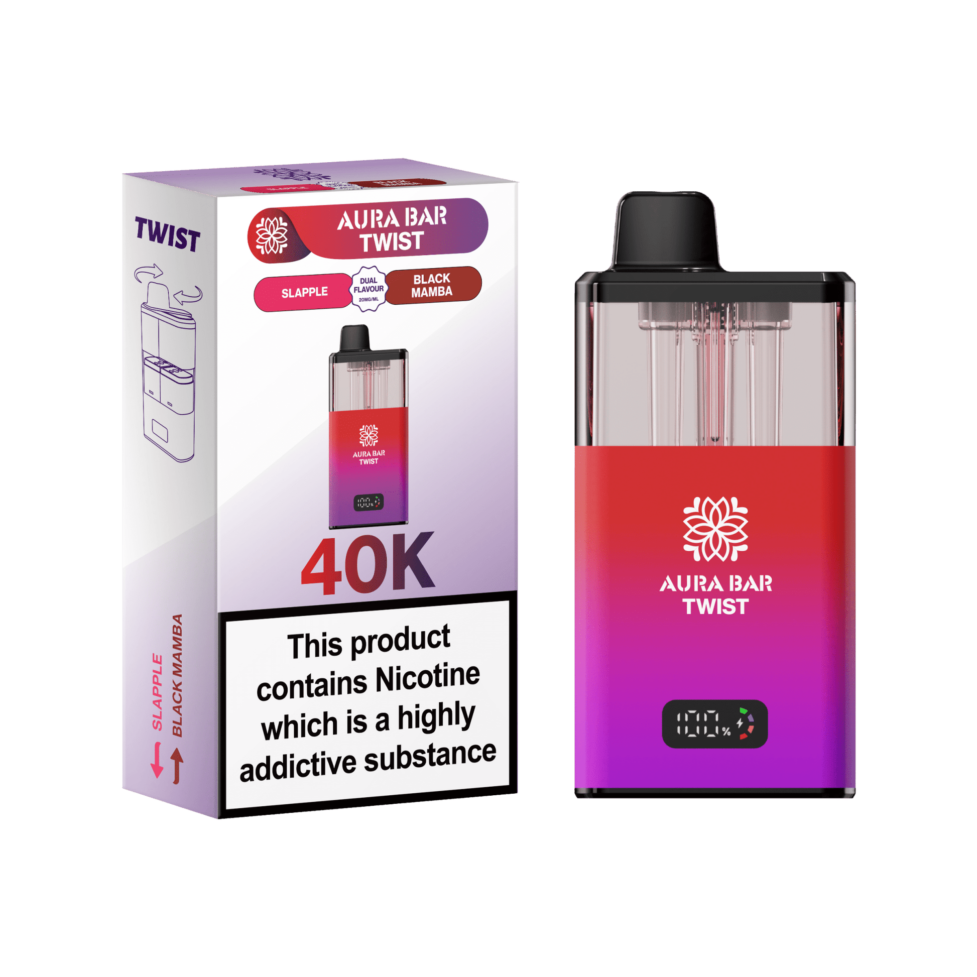 Shop 🎁 Aura Bar Twist 40k Vape Kit Box of 5 (100% off)