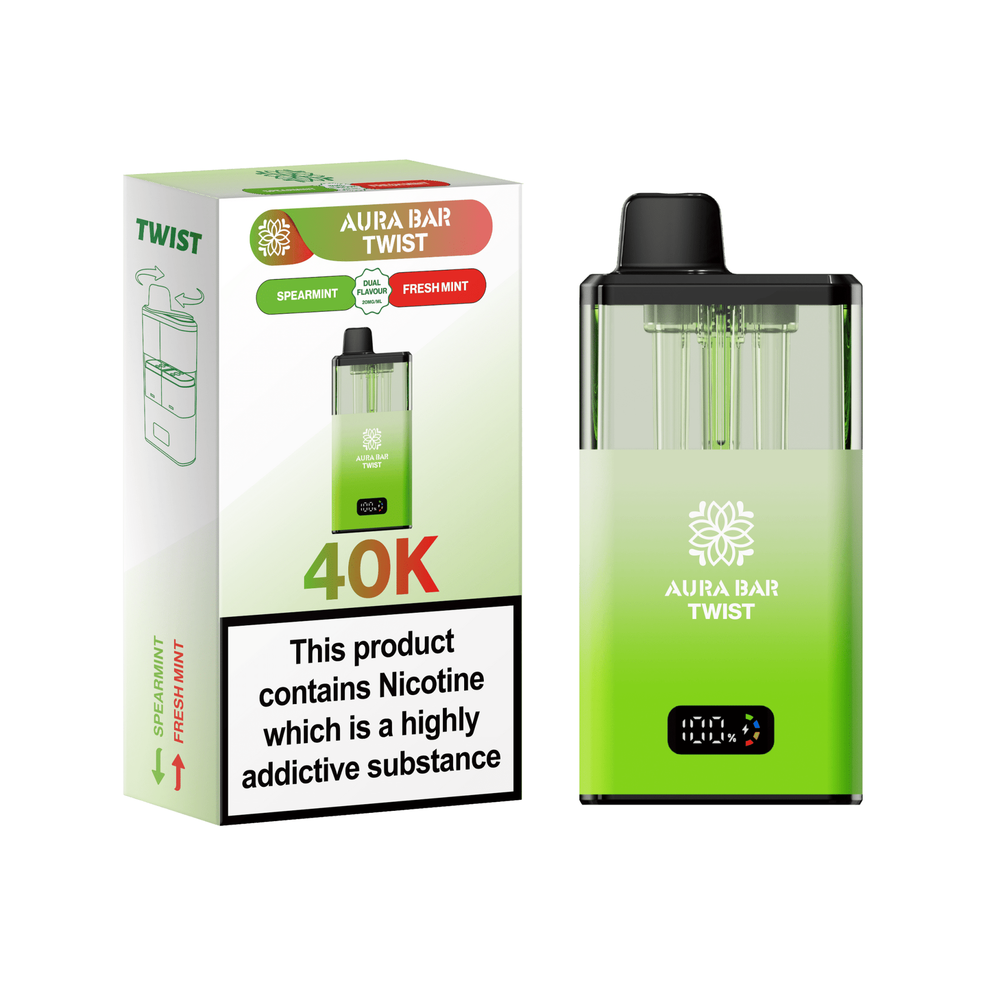 Shop Aura Bar Twist 40k Vape Kit Box of 5