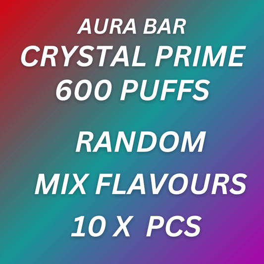 Shop Crystal Prime Aura Bar 600 Puffs - Box of 10 (Mix Flavours)