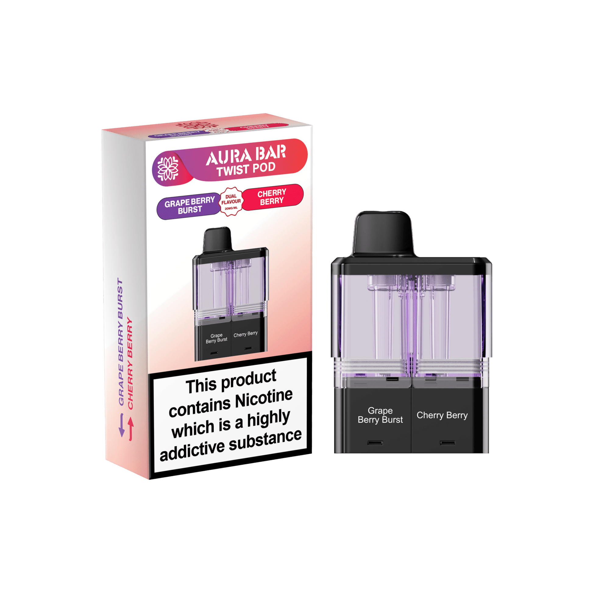 Shop Crystal Prime Twist 40k Pods - Grape Berry Burst/Cherry Berry