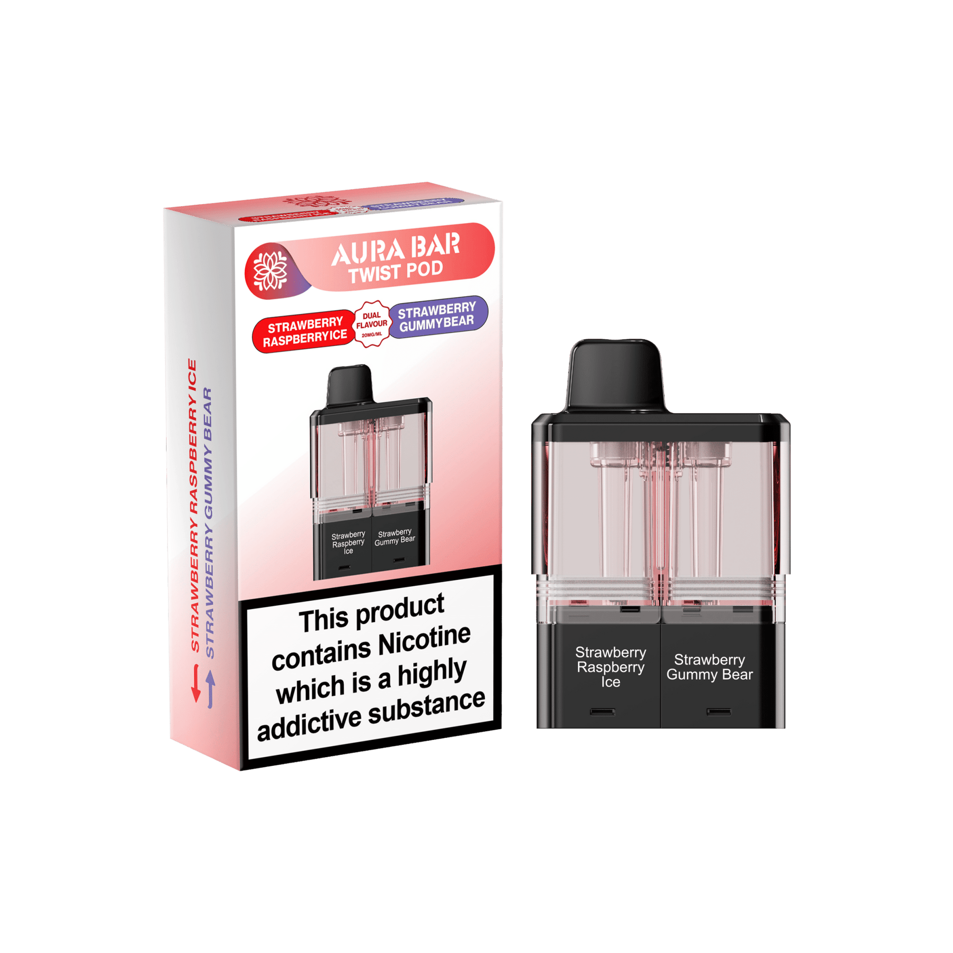 Shop Crystal Prime Twist 40k Pods - Strawberry Raspberry Ice/Strawberry Gummy Bear