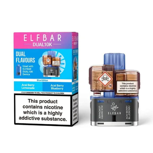 Shop Elf Bar Dual 10k Pods - Acai Berry Lemonade/Acai Berry Blueberry
