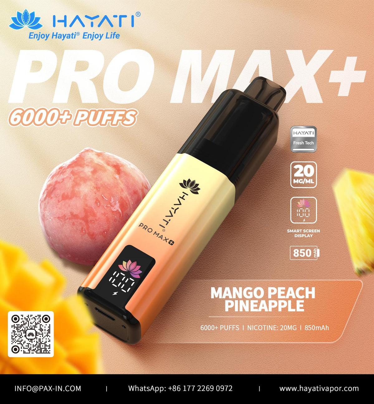 Shop Hayati Pro Max+ 6000 - Mango Peach Pineapple