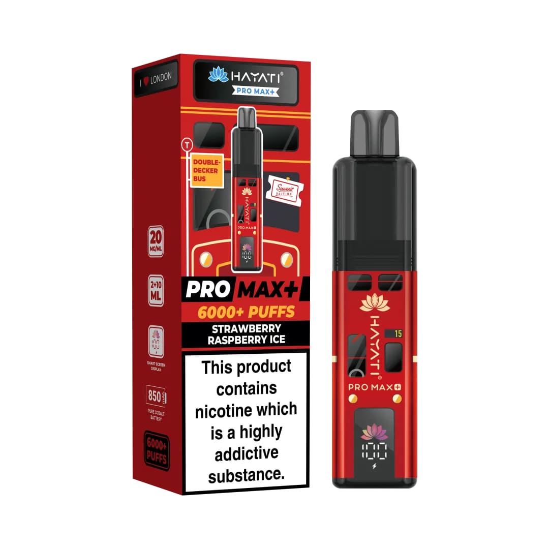 Shop Hayati Pro Max+ 6000 - Strawberry Raspberry Ice (Double - Decker Bus)