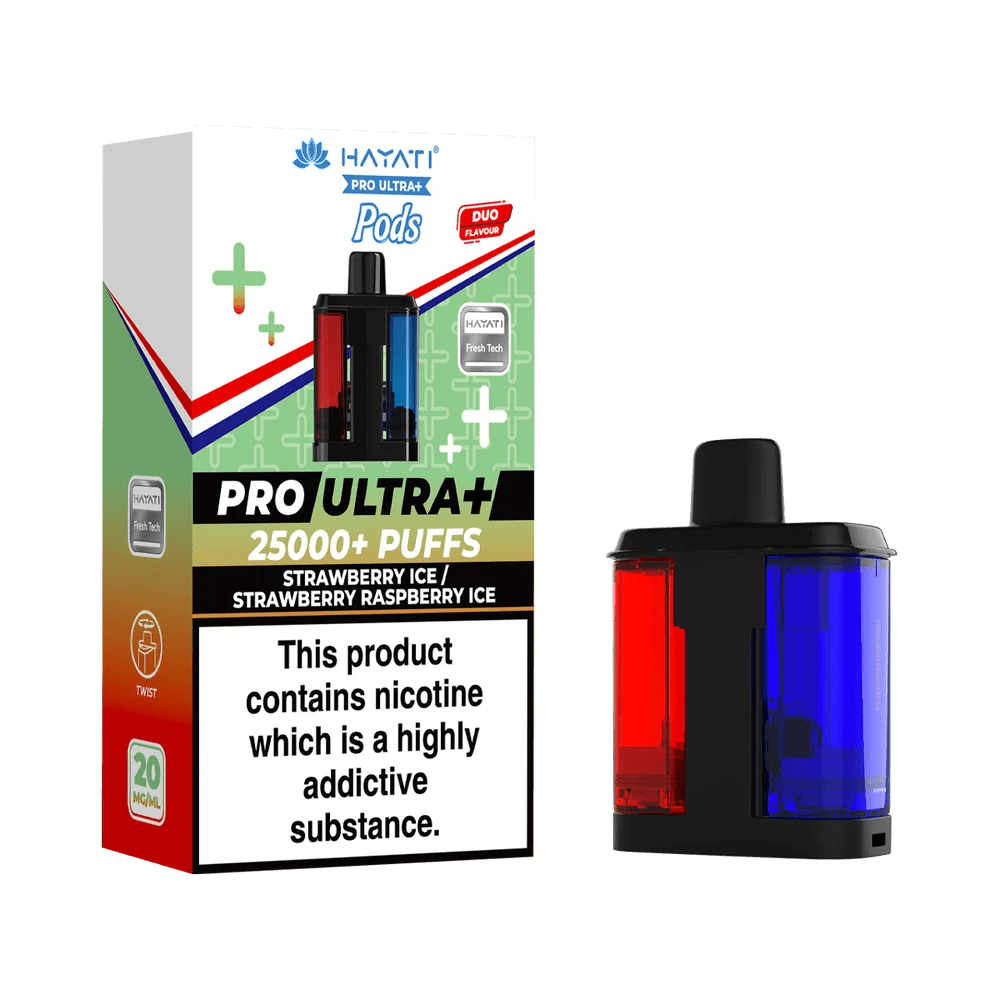 Shop Hayati Pro Ultra Plus 25k Pods - Strawberry Ice/Strawberry Raspberry Ice