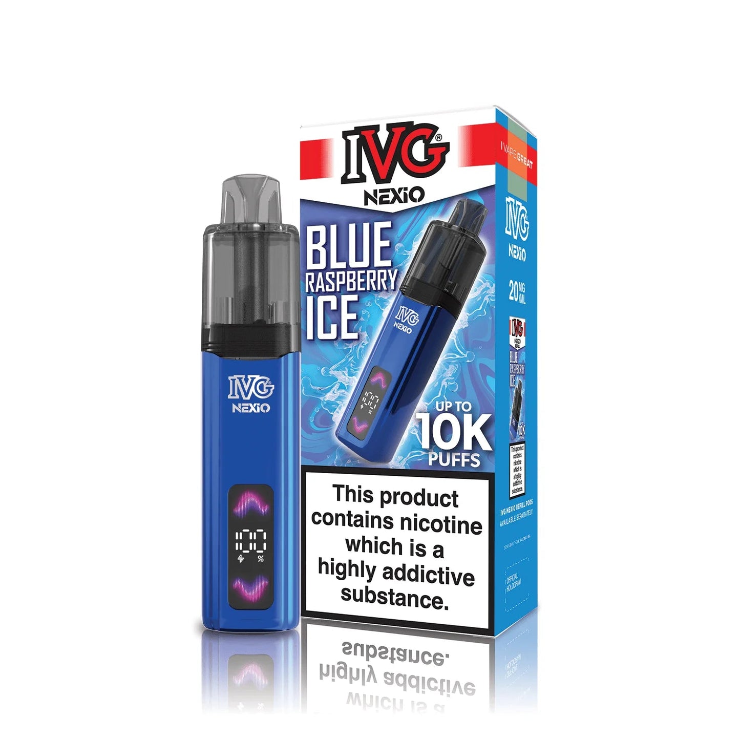 Shop IVG Nexio 10k Vape Kit - Blue Raspberry Ice