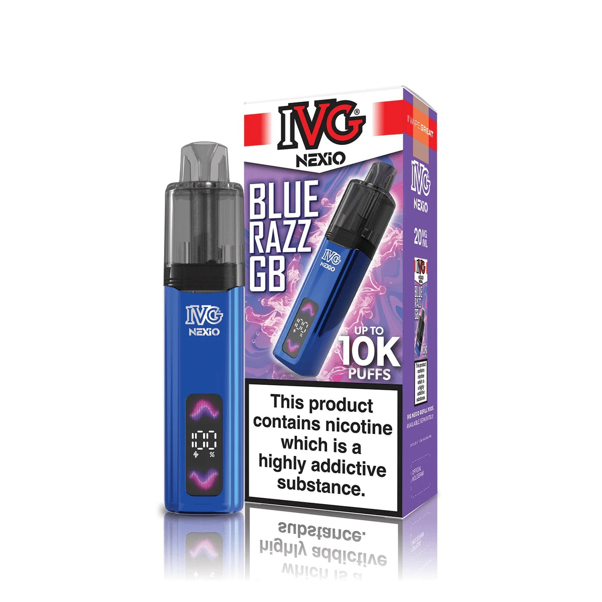 Shop IVG Nexio 10k Vape Kit - Blue Razz GB