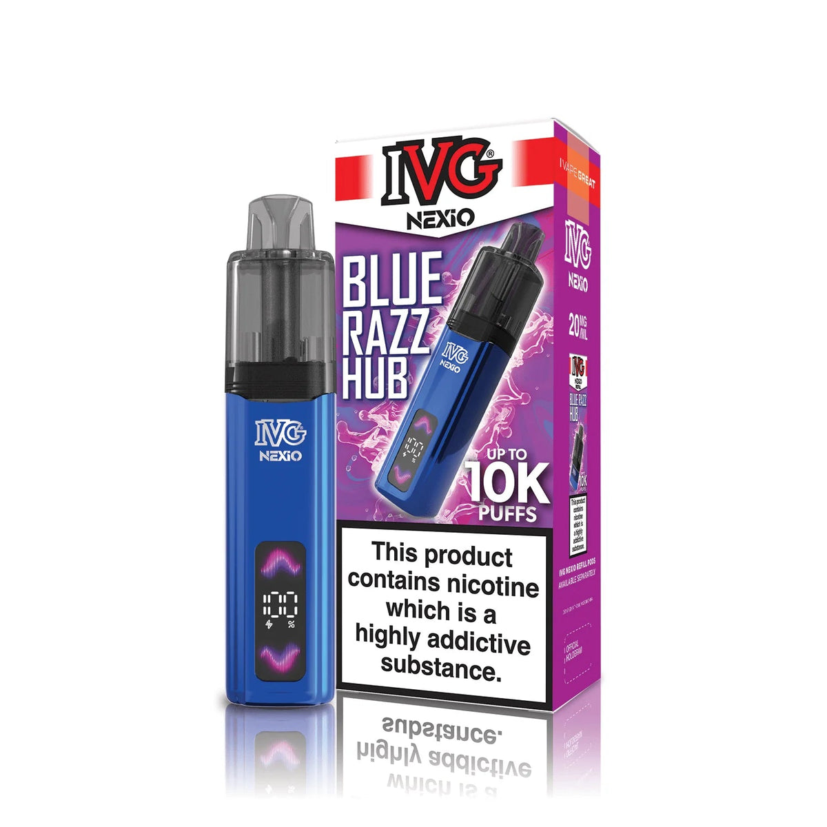 Shop IVG Nexio 10k Vape Kit - Blue Razz Hub