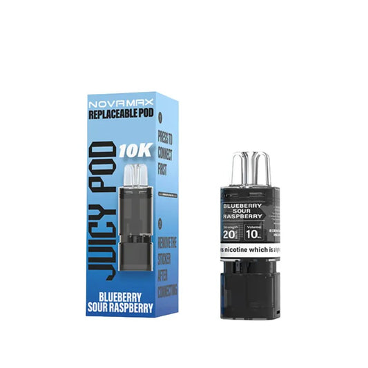 Shop Juicy Pod Novamax 10k Pods - Blue Sour Raspberry
