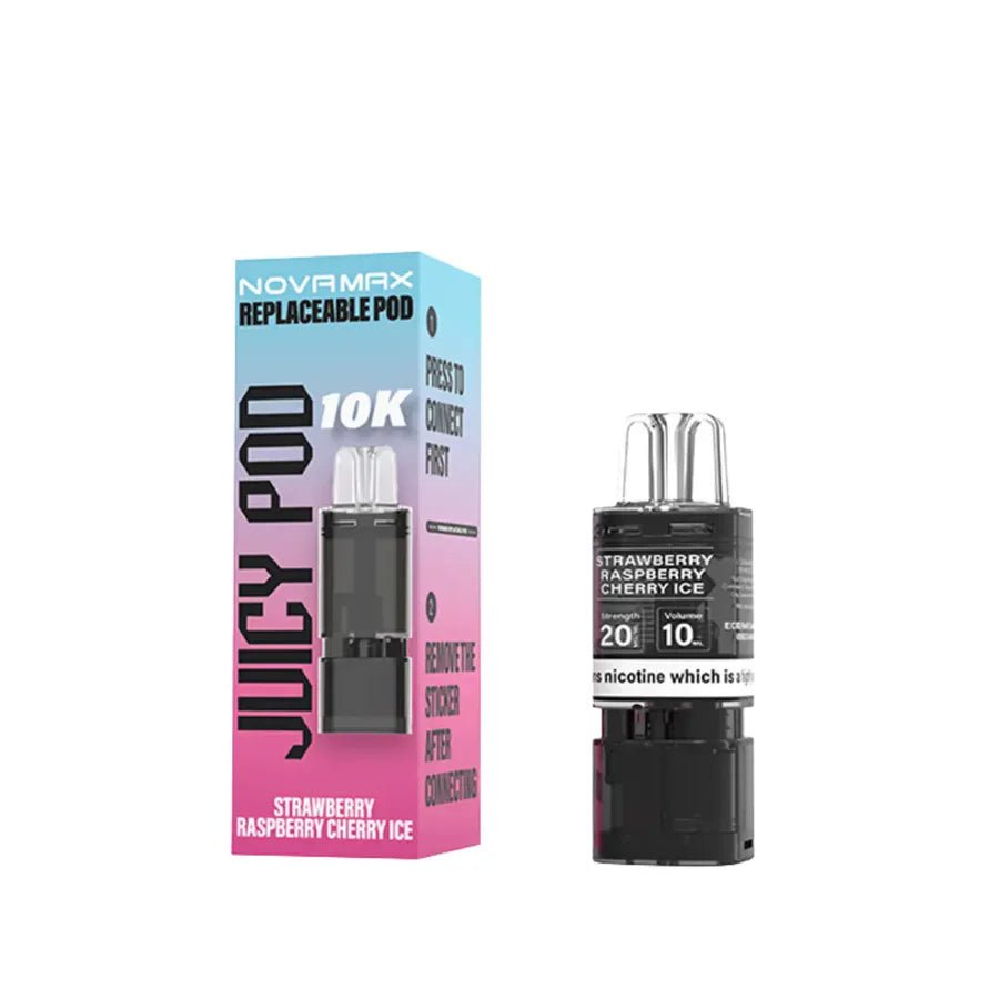 Shop Juicy Pod Novamax 10k - Strawberry Raspberry Cherry Ice