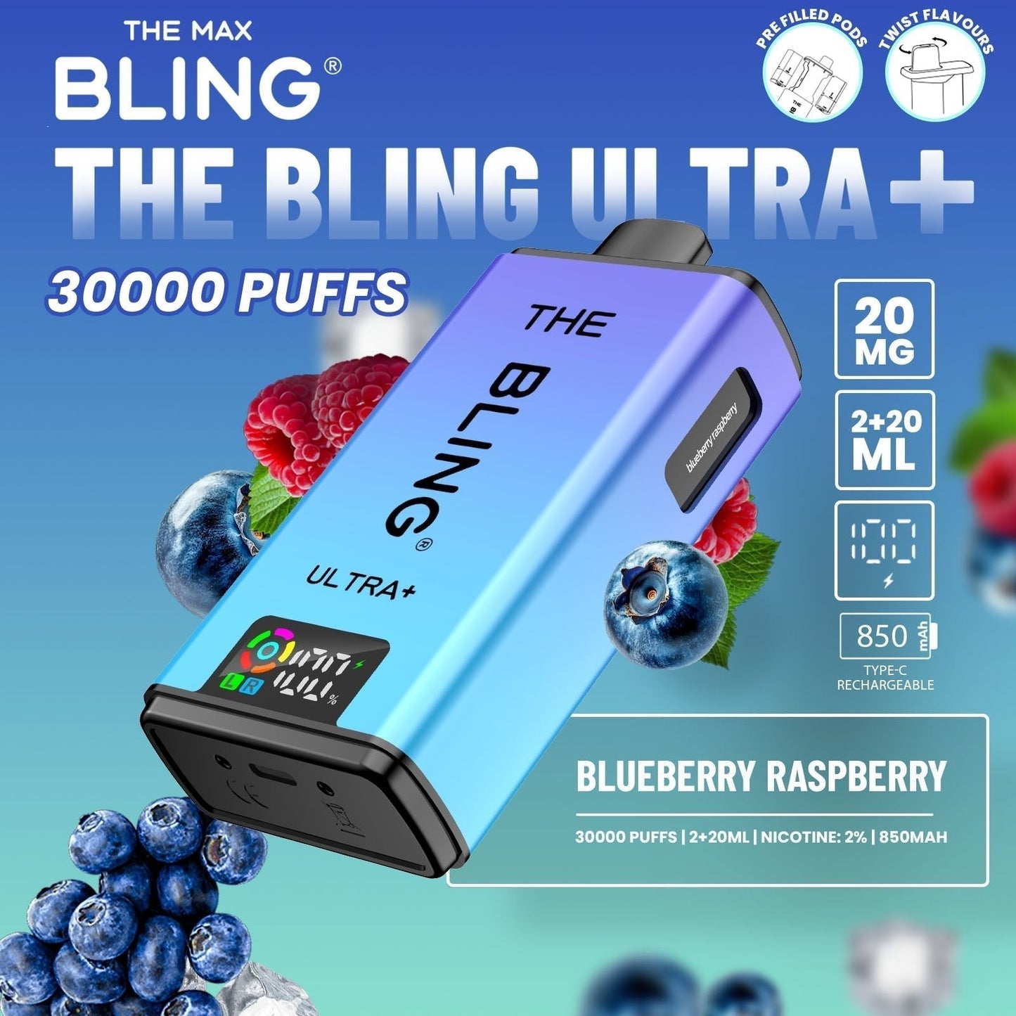 Shop 🎁 The Bling Ultra Plus 30k Vape Kit Box of 5 (100% off)