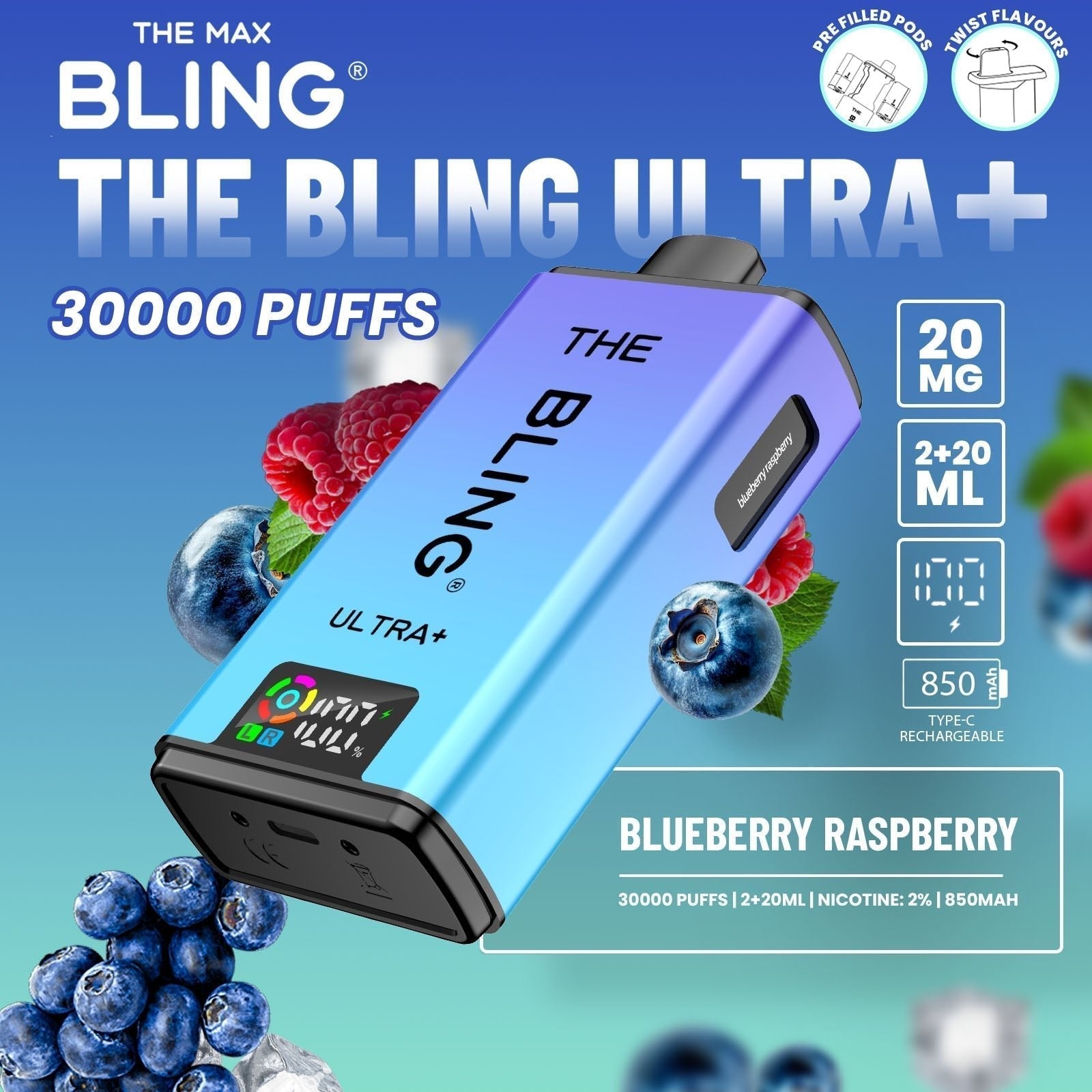 Shop 🎁 The Bling Ultra Plus 30k Vape Kit Box of 5 (100% off)