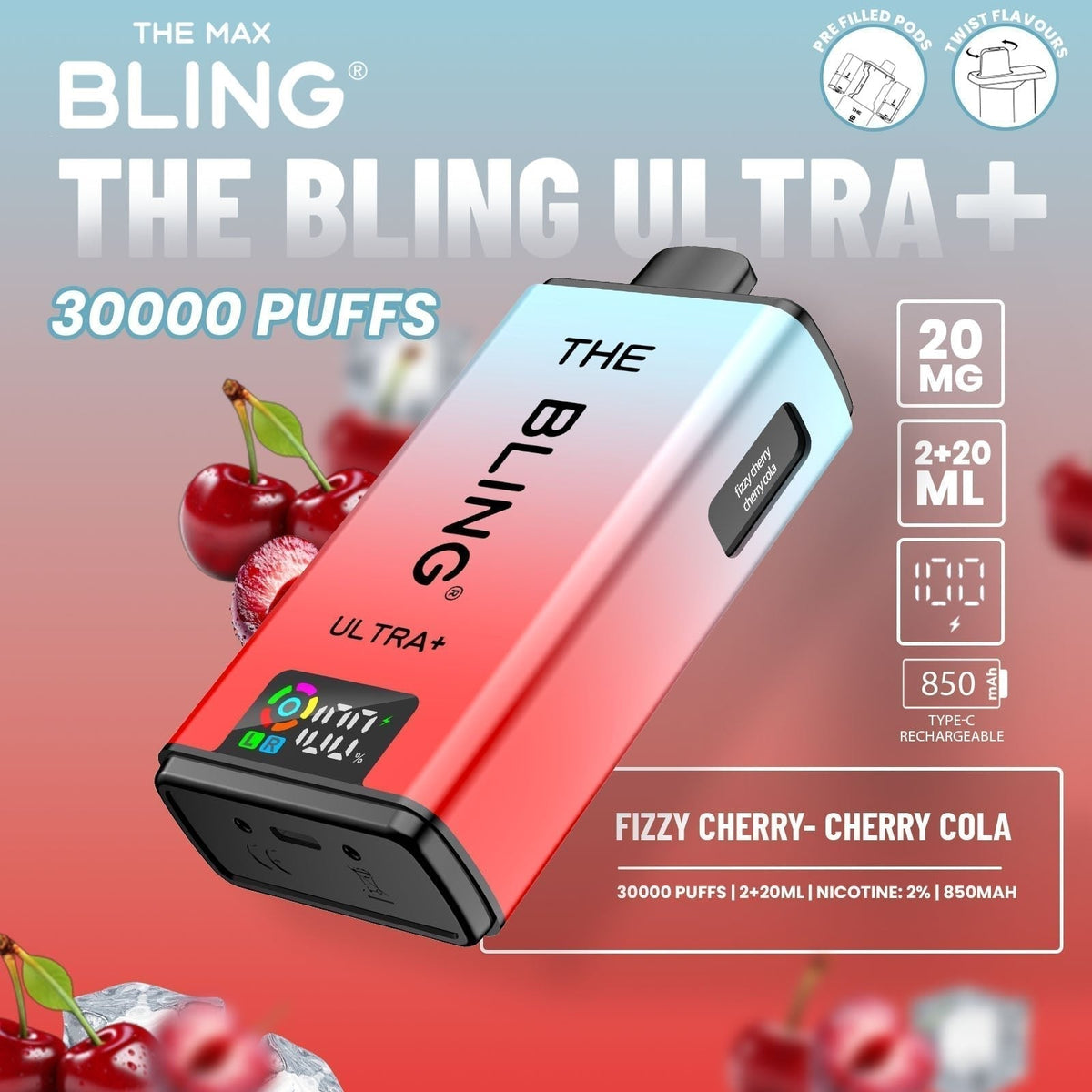 Shop The Bling Ultra Plus 30k Vape Kit Box of 5