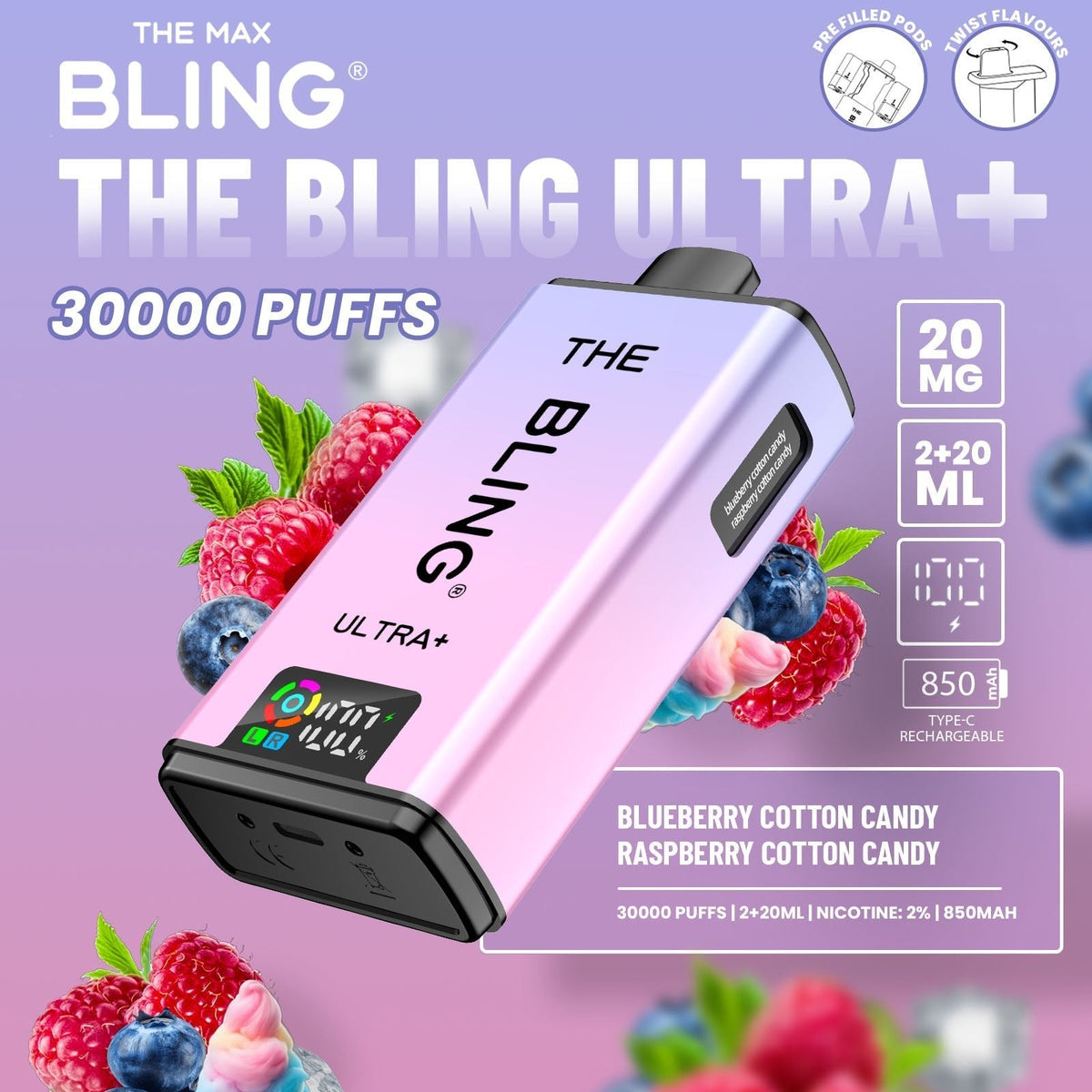 Shop The Bling Ultra Plus 30k Vape Kit Box of 5
