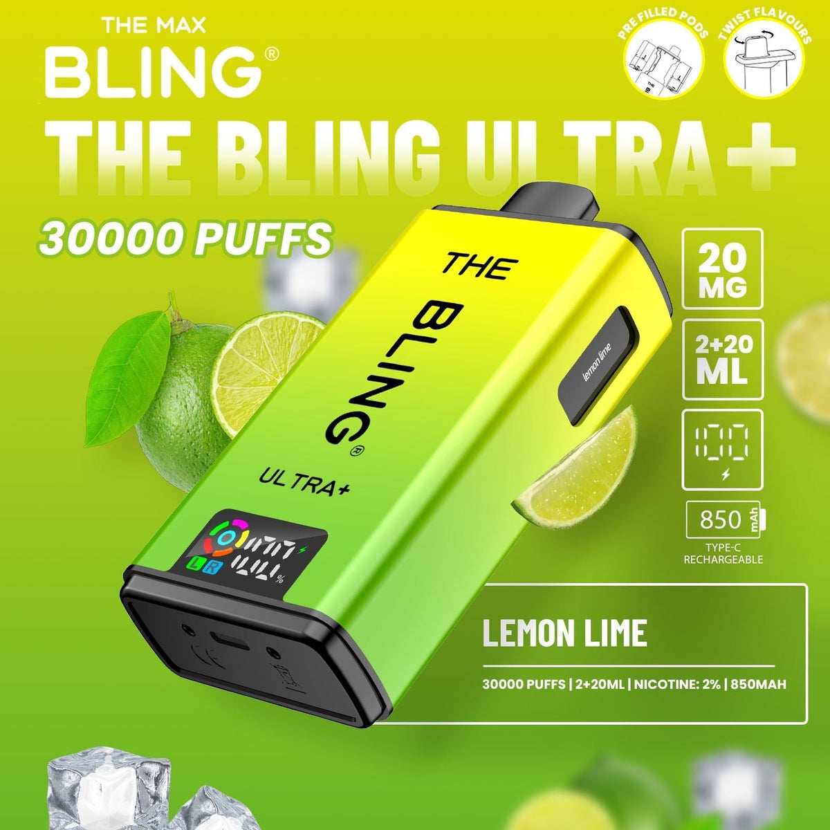 Shop The Bling Ultra Plus 30k Vape Kit Box of 5