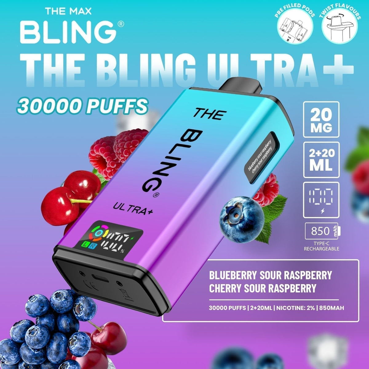 Shop The Bling Ultra Plus 30k Vape Kit Box of 5