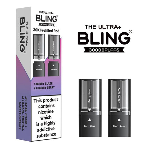 Shop The Bling Ultra Plus 30k Vape Pods - Berry Blaze/Cherry Berry