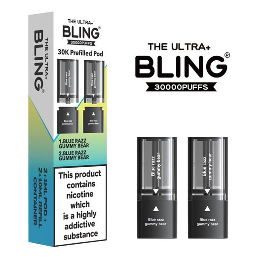 Shop The Bling Ultra Plus 30k Vape Pods - Blue Razz Gummy Bear
