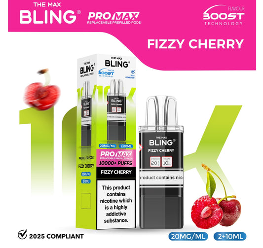 Shop The Crystal Bling Max 10000 Pods - Fizzy Cherry