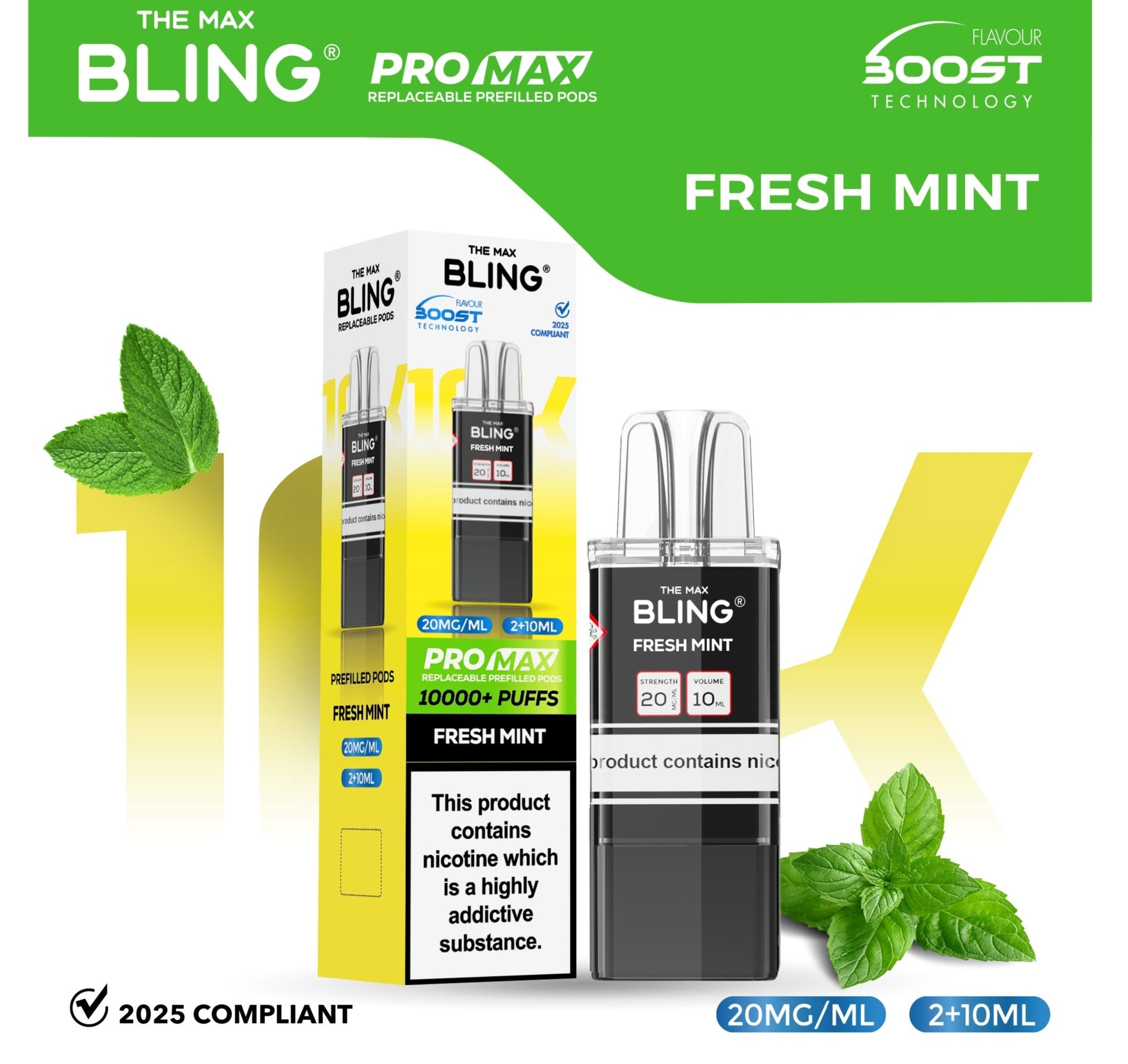 Shop The Crystal Bling Max 10000 Pods - Fresh Mint