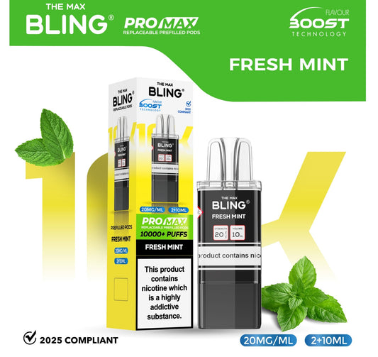 Shop The Crystal Bling Max 10000 Pods - Fresh Mint